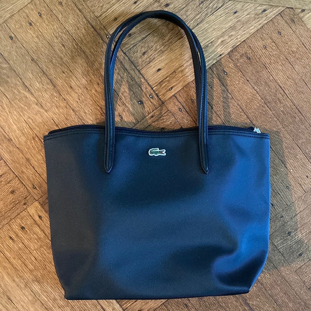 Black Lacoste Foldable Tote Bag